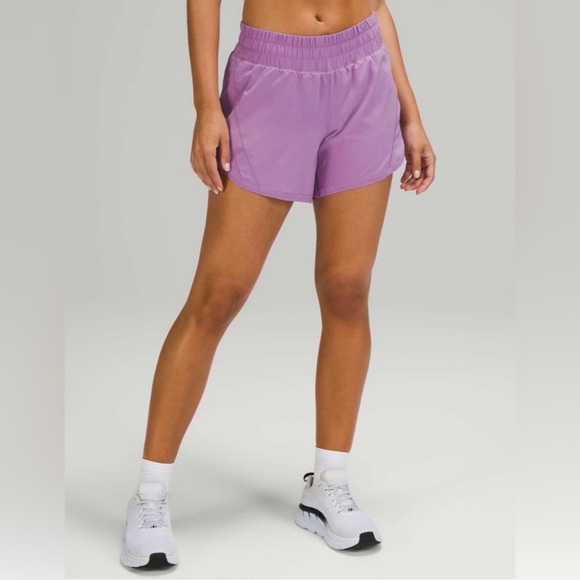 lululemon athletica Pants - Lululemon Size 4 “Track That” Mid-Rise Lined Short 5" in Wisteria Purple